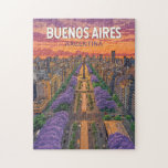 Buenos Aires Argentina Travel Art Vintage Jigsaw Puzzle<br><div class="desc">Buenos Aires retro vector travel design. Buenos Aires,  the vibrant capital of Argentina,  is known for its European-inspired architecture,  rich tango culture,  and world-class cuisine.</div>