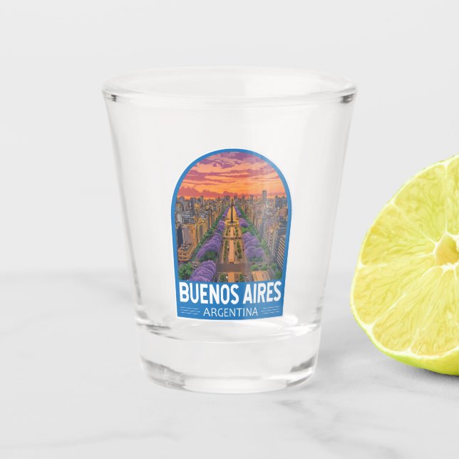 Buenos Aires Argentina Travel Art Vintage Shot Glass (Front)