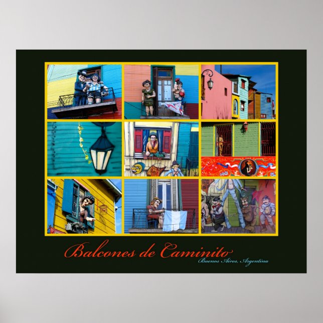 Buenos Aires Caminito Balconies Poster (Front)