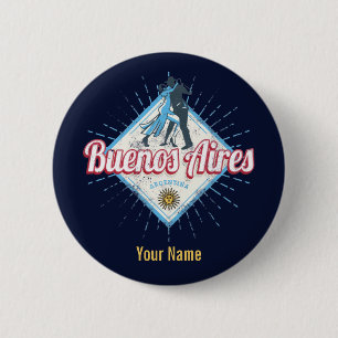 Buenos Aires City Argentina Retro Tango Vintage 6 Cm Round Badge