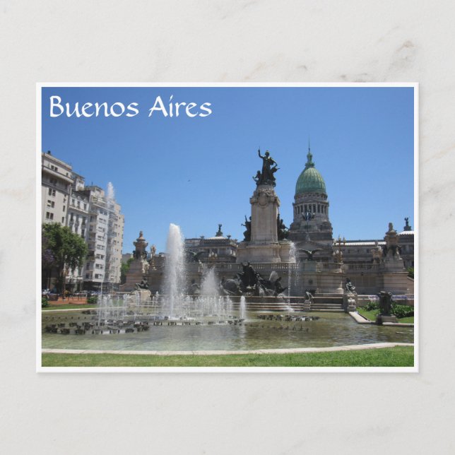 buenos aires congreso fountain postcard (Front)