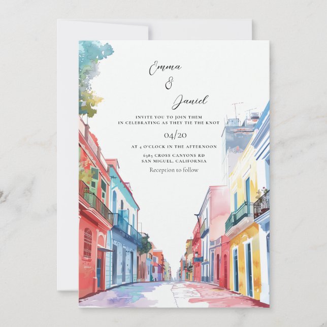 Buenos Aires Landscape Destination Wedding Invitation (Front)