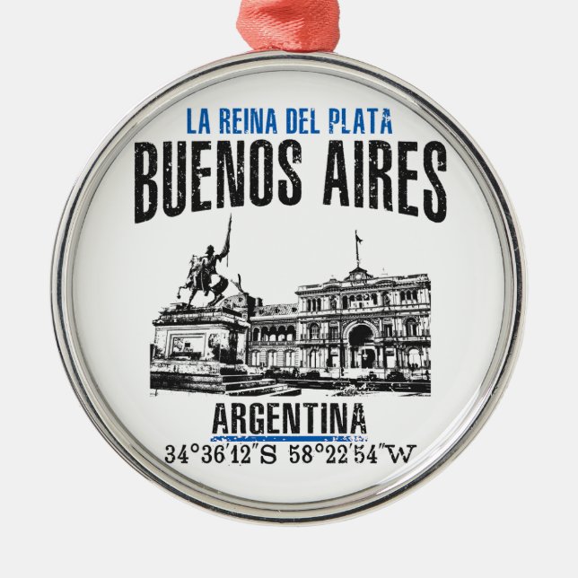 Buenos Aires Metal Tree Decoration (Front)