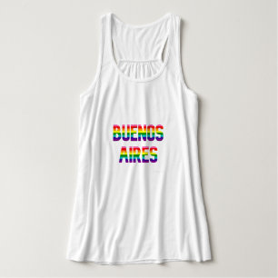 Buenos Aires Pride Flowy T Shirt W. Rainbow Flag