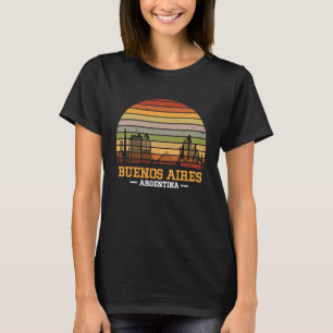 Buenos Aires Retro Vintage Sunset Skyline Buenos A T-Shirt