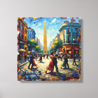 Buenos Aires Tango Street Scene Stretched Canvas