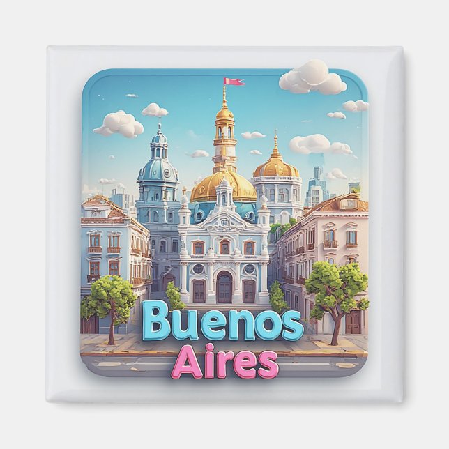 Buenos Aires Travel Souvenir Keepsake 💙 Magnet (Front)