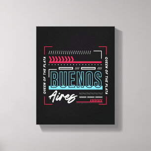 Buenos Aires Typography Graphic Modern Argentina Canvas Print
