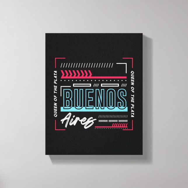Buenos Aires Typography Graphic | Modern Argentina Canvas Print (Front)