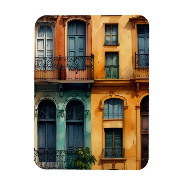 Buenos Aires watercolor art Magnet (Vertical)