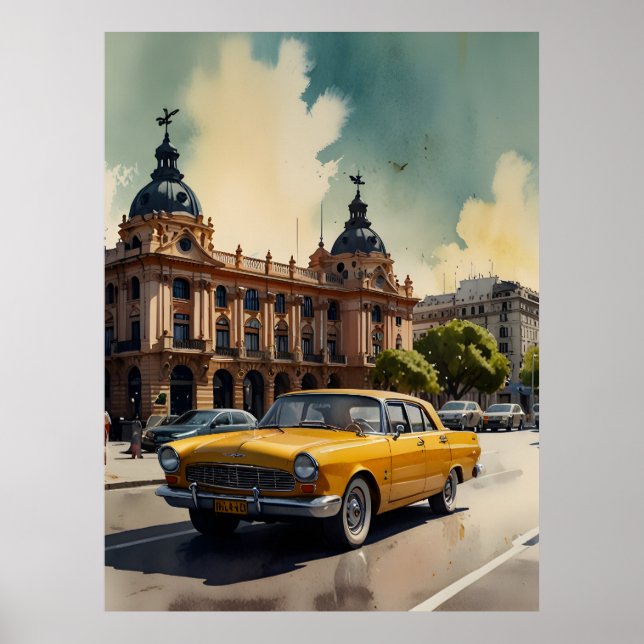 Buenos Aires watercolor art Poster (Front)