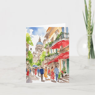 Buenos Aires Watercolor Stationery Card