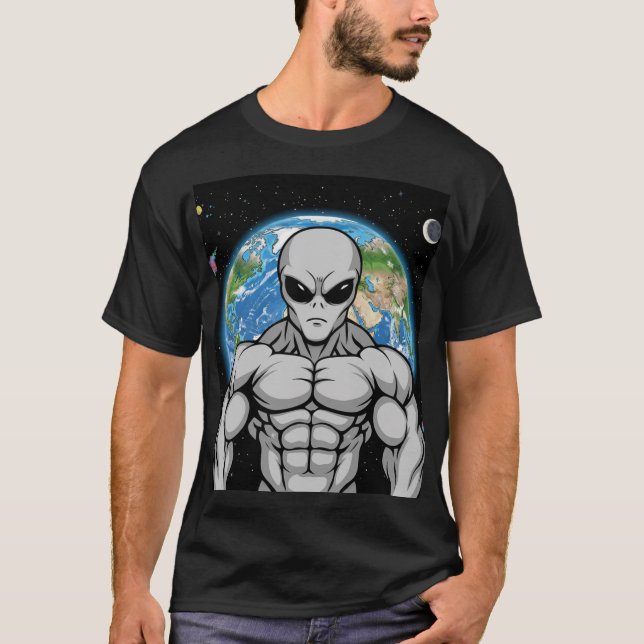 Buff Alien — Humans Aren’t Ready for This T-Shirt (Front)