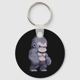 Buff Alpha Silverback Gorilla Ape Design Boxing Go Key Ring