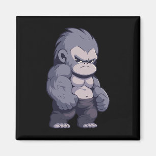 Buff Alpha Silverback Gorilla Ape Design Boxing Go Magnet