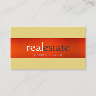 Buff Beige Orange Real Estate Agent Business Card