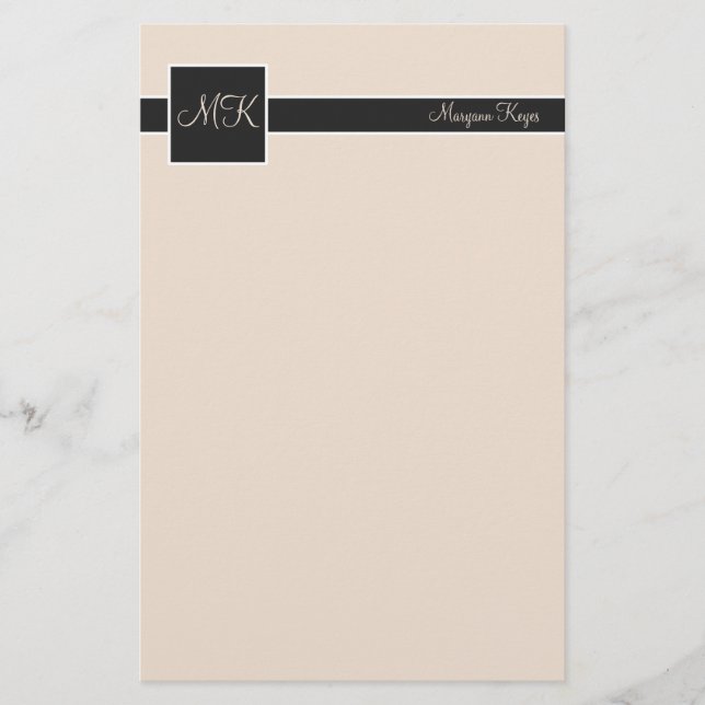 Buff & Black Colour Block Stationery (Front)