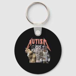 Buff Cats Autism Meme Key Ring