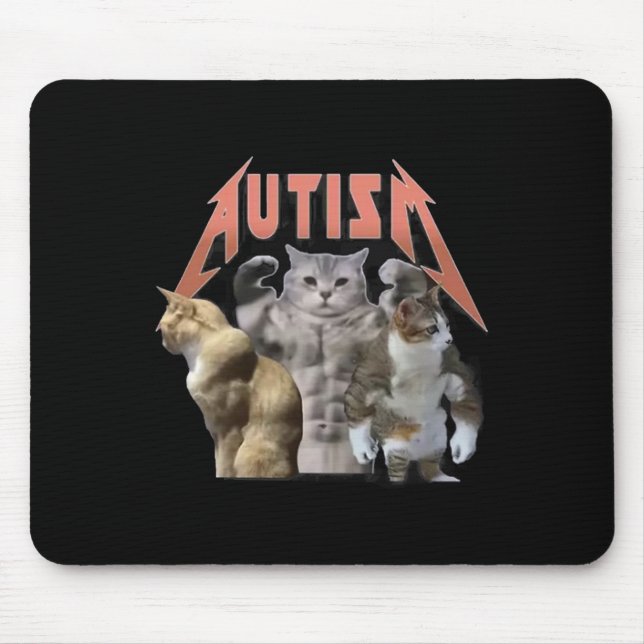 Buff Cats Autism Meme  Mouse Pad (Front)