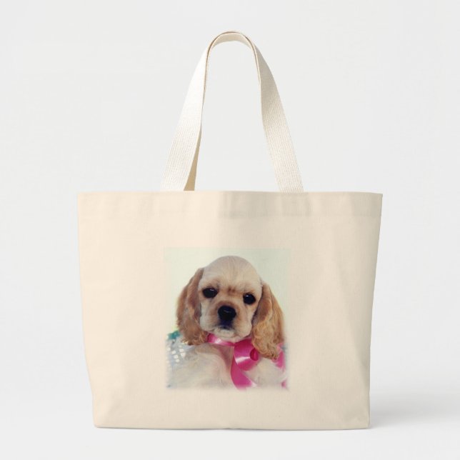 Buff Cocker Spaniel Beach Bag (Front)