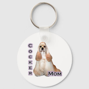 Buff Cocker Spaniel Mum; Cocker Spaniel Mum Key Ring