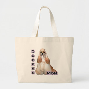 Buff Cocker Spaniel Mum; Cocker Spaniel Mum Large Tote Bag