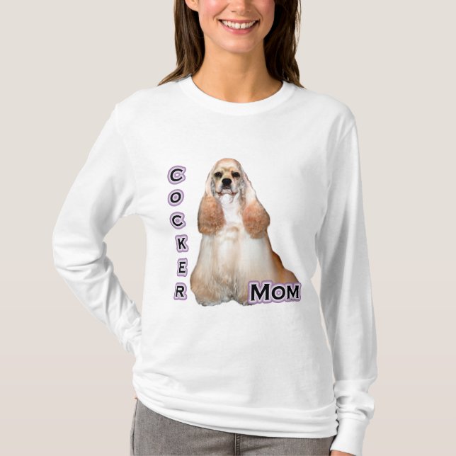 Buff Cocker Spaniel Mum; Cocker Spaniel Mum T-Shirt (Front)
