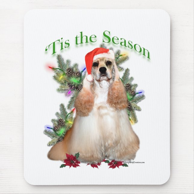 Buff Cocker Spaniel 'Tis the Season  Mouse Pad (Front)