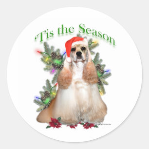 Buff Cocker Spaniel 'Tis the Season  - Sticker