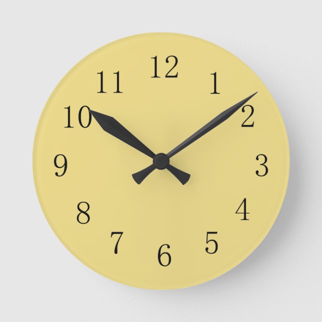 Buff Coloured Kitchen Wall Clock (Front)