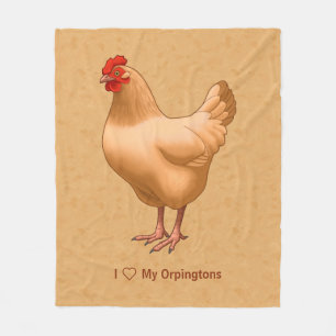 Buff Orpington Chicken Hen Fleece Blanket