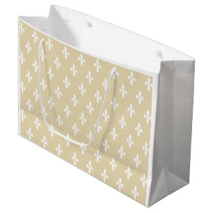 Buff Victorian Fleur de Lys Large Gift Bag