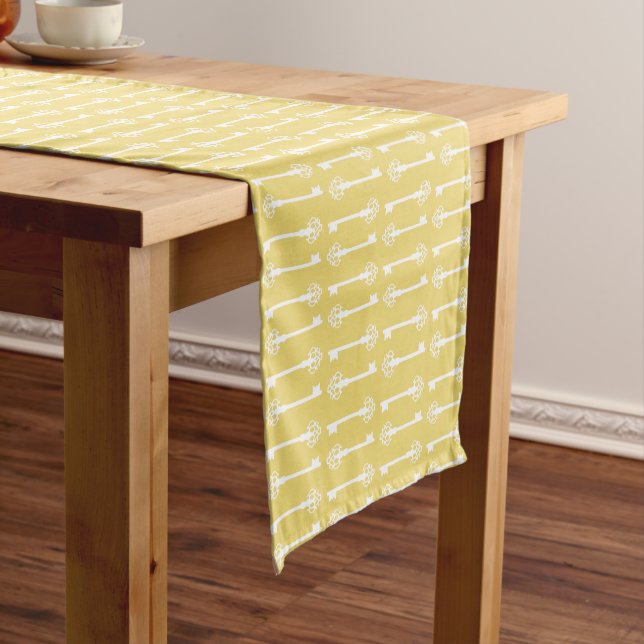 Buff Victorian Keys Short Table Runner (In Situ)