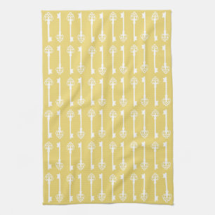 Buff Victorian Keys Tea Towel