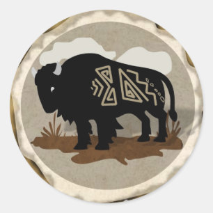 Buffalo 3D Classic Round Sticker