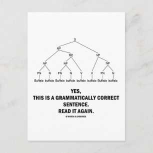 Buffalo (8 Times) Grammatically Correct Sentence Postcard