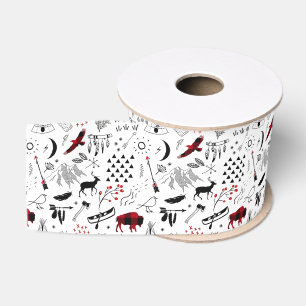 Buffalo Adventures Black and Red Plaid ID599 Grosgrain Ribbon