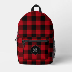 Buffalo Adventures Red and Black Plaid ID603 Printed Backpack