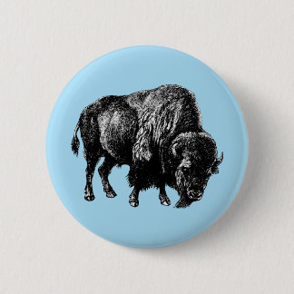Buffalo American Bison 6 Cm Round Badge