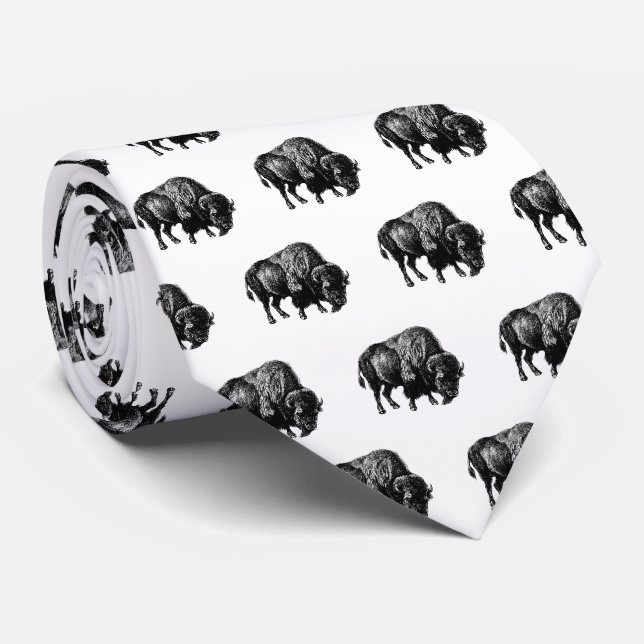 Buffalo American Bison Tie (Rolled)