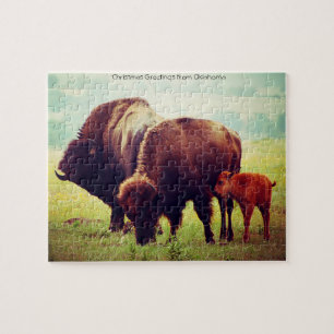Buffalo and Calf Oklahoma Jigsaw Puzzle