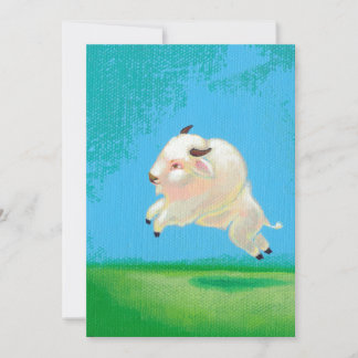 Buffalo art fun happy leaping white bison painting