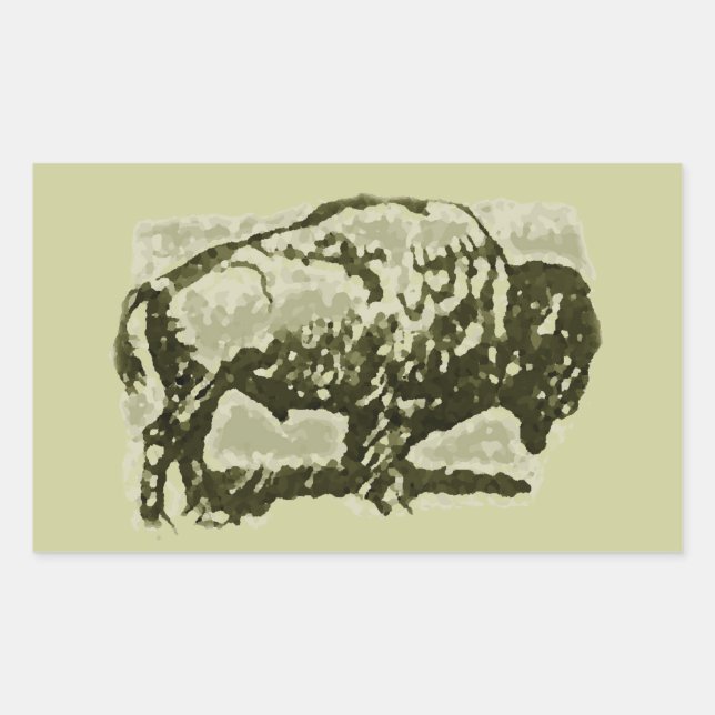 Buffalo Art Rectangular Sticker (Front)