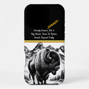 Buffalo at Twilight by the Mountains iPhone 16 Pro Max Case