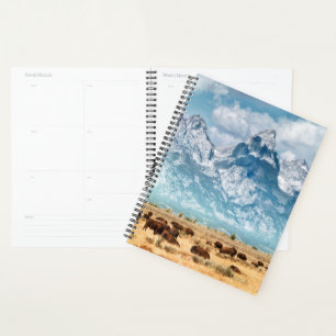 Buffalo Below the Grand Teton Mountains Planner