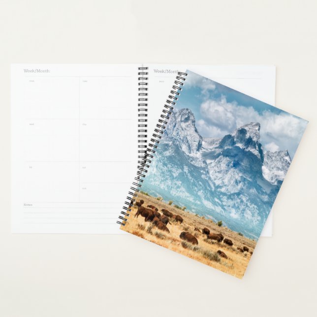 Buffalo Below the Grand Teton Mountains Planner (Display)