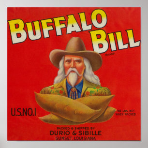 Buffalo Bill Brand Yam Crate Label Poster