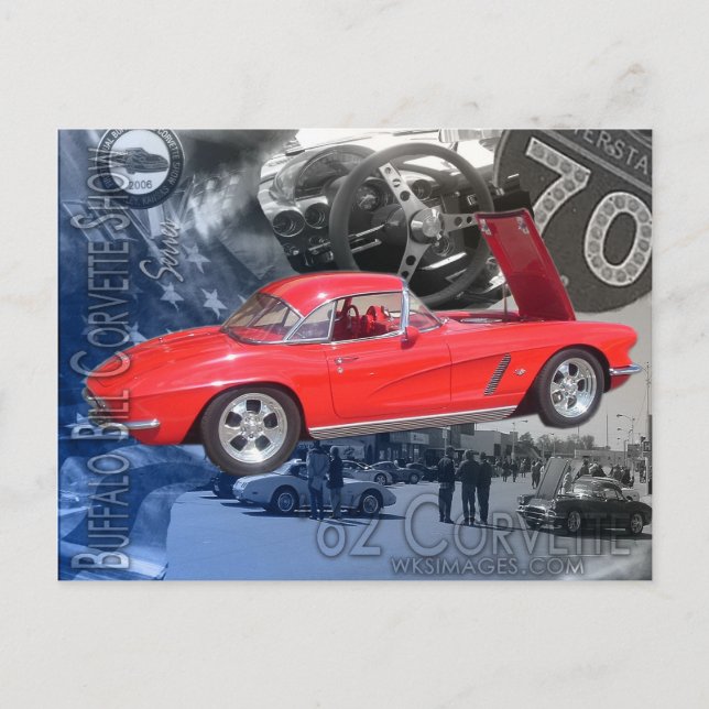 Buffalo Bill Corvette Show Poster Postcard (Front)