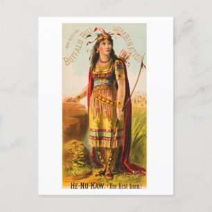 Buffalo Bill Handsomest Indian Maiden 1880s Postcard