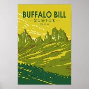 Buffalo Bill State Park Wyoming Vintage Poster